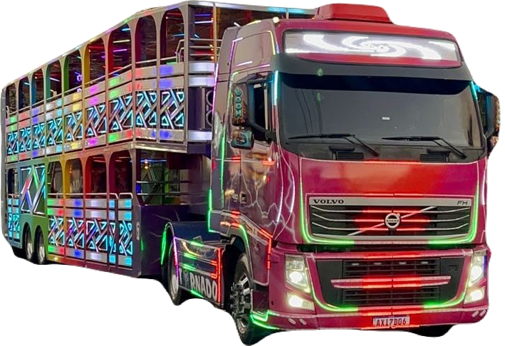 Carreta Tornado — Volvo FH com iluminação neon