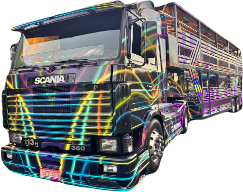 Carreta Evolution — Scania 113H com iluminação neon